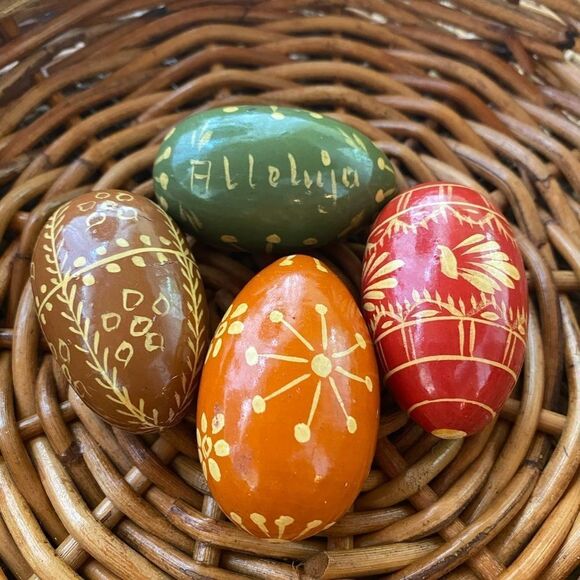 Set of 4 Allelujah Decorative Eggs EUC - Picture 1 of 4